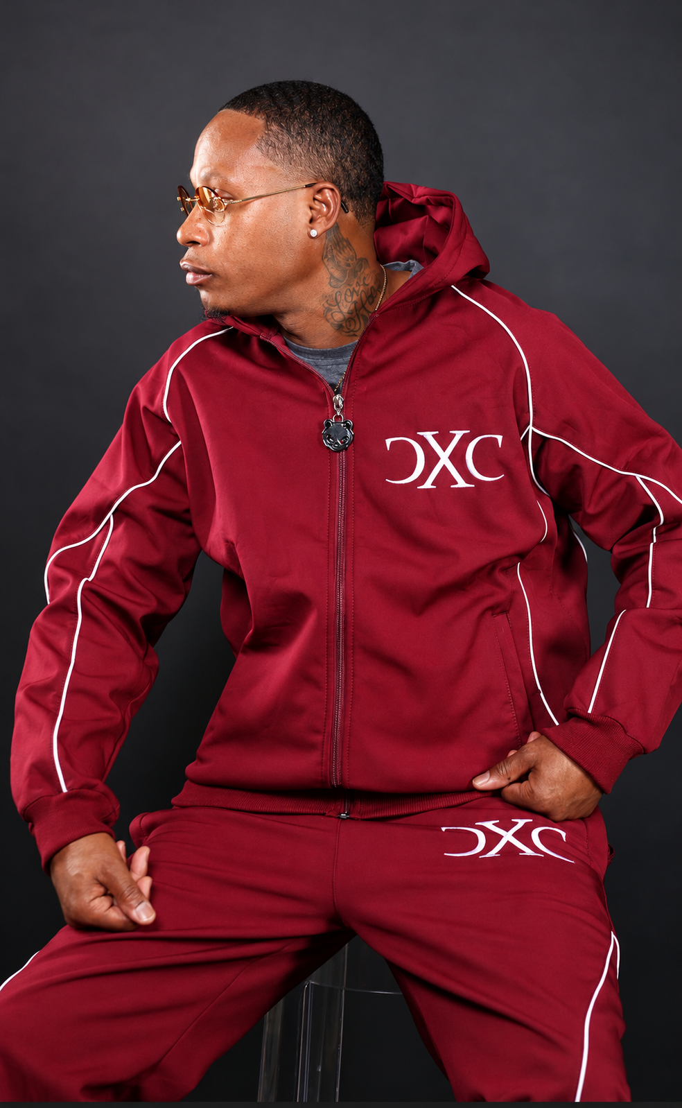 CXC Red Wine Tracksuit Set